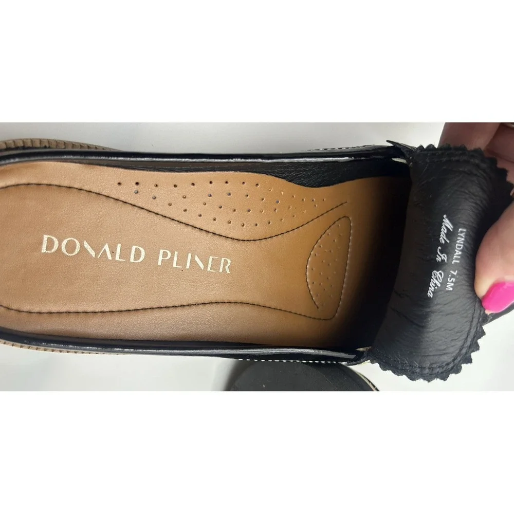 Donald Pliner Lyndall Croc Embossed Patent Leather Tassel Loafer/Mule Size 7 1/2